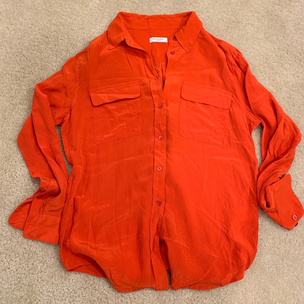 Equipment signature silk shirt red size S